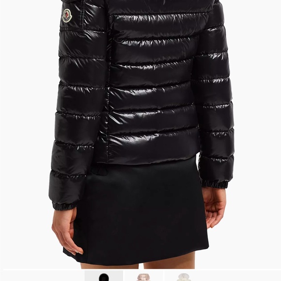 Moncler black Badyf Down Faux Fur-Trim Jacket - Picture 3 of 4